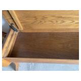 Oak Storage Bench/Pew With Lift-Top Lid