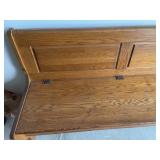 Oak Storage Bench/Pew With Lift-Top Lid