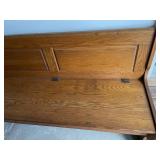 Oak Storage Bench/Pew With Lift-Top Lid