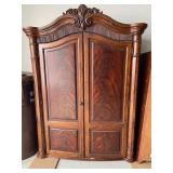 Broyhill Armoire Wardrobe with Carved Crest - Two Doors