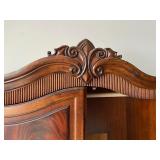 Broyhill Armoire Wardrobe with Carved Crest - Two Doors