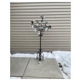 Wrought Iron Garden Tree Lamp with Glass Flowers