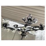 Wrought Iron Garden Tree Lamp with Glass Flowers