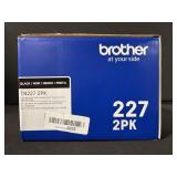 2x Brother TN227 Black Toner Cartridges - 3,000 Page Yield (2PK)