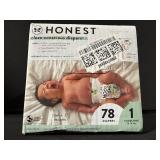 Honest Clean Conscious Diapers Size 1 - Cuddly Bug, 78 Diapers