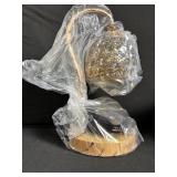 Candle Warmer Lamp - Glass Bubble Shade on Wood Base