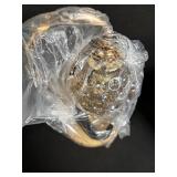 Candle Warmer Lamp - Glass Bubble Shade on Wood Base