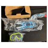 Snorkel Mask Kit with Neon Frame and Blue Accessories