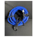 Blue Extension Cable with Inline Switch and Locking-Style Connector