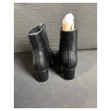 Abbleet Black Leather-Look Ankle Boots - US 10