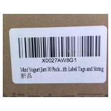 30x Mini Yogurt Jars - 30-Pack with Label Tags and String