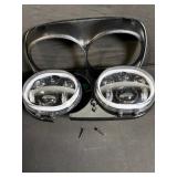 SP Dual-DRL Round LED Headlights - 2-Pack with Mounting Brackets