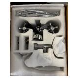 Chrome Widespread 2-Handle Bathroom Faucet Set with Spout