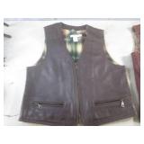 (BR1) 2 Leather Vests - Both Size S...