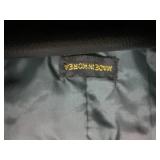 (BR1) Vintage Leather Long Coat wit...