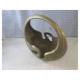 (EC1) Vintage Brass Swan Planter / ...