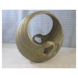 (EC1) Vintage Brass Swan Planter / ...