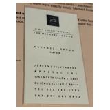 Michael Jordan Authentic Busines Card From Jordan / Silverberg Apparel With Letter of Authenticity