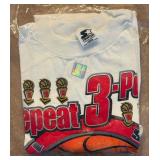 VERY RARE Chicago Bulls 3-Peat T-Shirt Size Large by Starter - Retro / Vintage - Michael Jordan