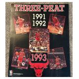 Michael Jordan Chicago Bulls Three-Peat Poster