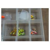 Tackle Tray with Assorted Ice Fishing Tackle