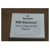 30 .300 Blackout 125 Gr Sierra HP-BT Match Ammo