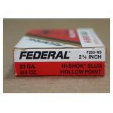 5 Federal Hi-Shok 20 Gauge 2-3/4" HP Slugs
