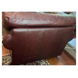 SR - Brown Leather Armchair with Nailhead Trim