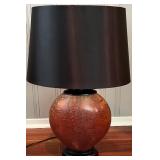 SR - Large Stylish Table Lamp with Copper Textured Base and Black Shade