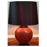 SR - Large Stylish Table Lamp with Copper Textured Base and Black Shade