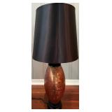 SR - Large Stylish Table Lamp with Copper Textured Base and Black Shade