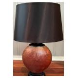 SR - Large Stylish Table Lamp with Copper Textured Base and Black Shade