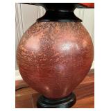 SR - Large Stylish Table Lamp with Copper Textured Base and Black Shade