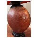 SR - Large Stylish Table Lamp with Copper Textured Base and Black Shade