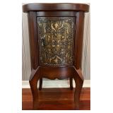 SR - Ornate Wooden Side Table with Storage Cabinet