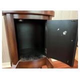 SR - Ornate Wooden Side Table with Storage Cabinet