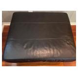 SR - Brown Leather Ottoman with Chrome Legs