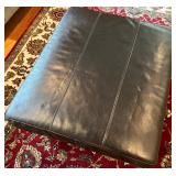 SR - Brown Leather Ottoman with Chrome Legs