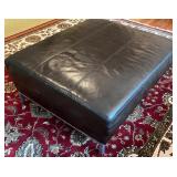 SR - Brown Leather Ottoman with Chrome Legs