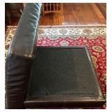 SR - Brown Leather Ottoman with Chrome Legs