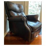 SR - Brown Leather Recliner Chair with Pillow