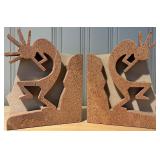 SR - Pair of Southwestern Style Sandstone Kokopelli Bookends
