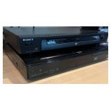 SR - Sony DVD Player, Sharp AQUOS Blu-ray Player, and Collection of 40+ DVDs