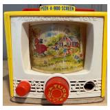SR - Vintage Fisher-Price Toys Peek-A-Boo Screen TV Music Box