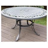 Deck - Round Cast Aluminum Outdoor Patio Table, 4 ft Diameter
