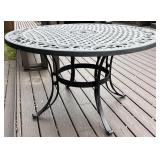 Deck - Round Cast Aluminum Outdoor Patio Table, 4 ft Diameter