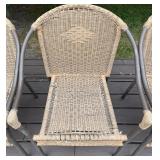 Deck - Set of 5 Wicker Outdoor Patio Chairs with Metal Frames