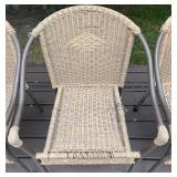Deck - Set of 5 Wicker Outdoor Patio Chairs with Metal Frames