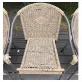 Deck - Set of 5 Wicker Outdoor Patio Chairs with Metal Frames