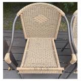 Deck - Set of 5 Wicker Outdoor Patio Chairs with Metal Frames
